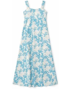 House of Gl Salene Cotton Sleeveless Maxi Dress - Blue