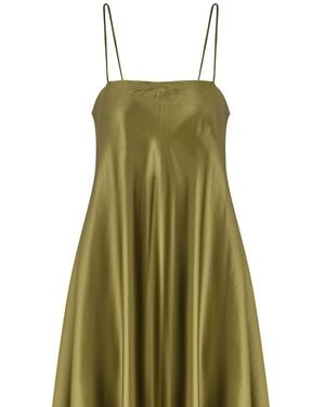 Úchè Satin Slip Dress With Pockets - Green
