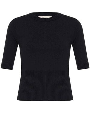 Theo the Label Nomia Ribbed Waist Crew Jumper Tee - Blue