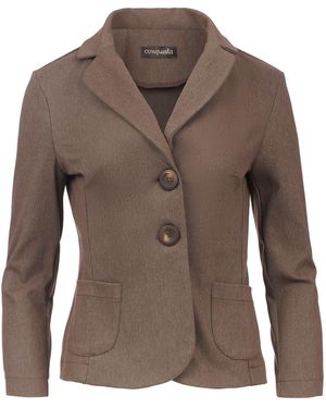 Conquista Stretch Cotton Gabardine Blazer – - Brown
