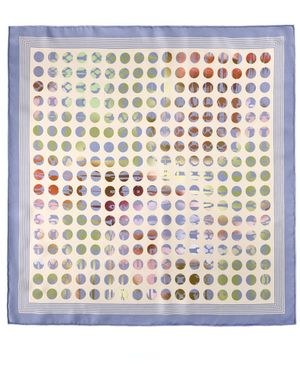 Asyii Misted Flora Hand-Rolled Silk Twill Square - Multicolour