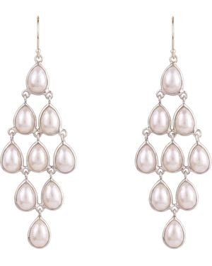 LÁTELITA London Erviola Gemstone Cascade Earrings Pearl - Metallic