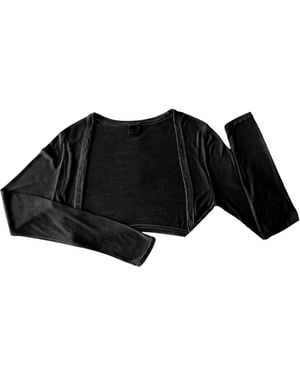 Frock Tales Shruglet Cropped With Long Sleeves - Black