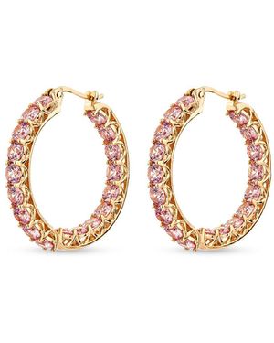 SALLY SKOUFIS Luxe Grande Hoop Earrings With Made Cz Diamond Stimulant - Metallic