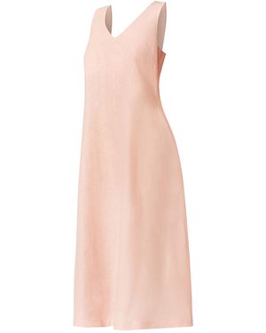 Haris Cotton Midi Sleeveles V Neck A-Line Dress - Pink