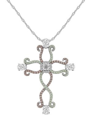 Arte Madrid Cruz Romanesque Budded Cross Pendant Necklace - Metallic