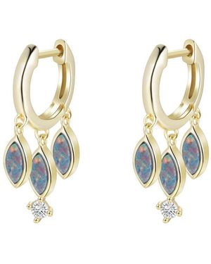 KAMARIA Opal Boho Shaker Huggie Earrings - Metallic