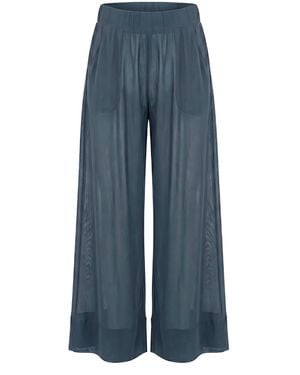 Serotone Swim Swim Cover Up Mesh Palazzo Pant - Blue