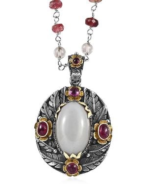 Emma Chapman Jewels Moonstone Ruby Statement Pendant - Metallic