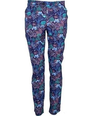 lords of harlech Jack Lux Coral Garden Trousers - Blue