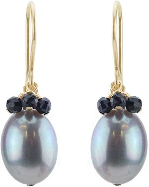 MOUNIR LONDON Pearl And Sapphire Cluster Drop Earrings - Blue