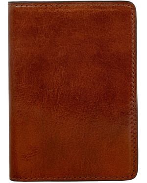 Time Resistance Small Leather Passport Holder For - Brown