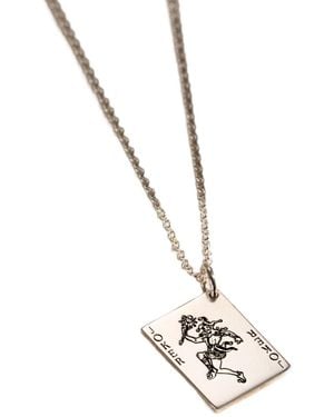 Posh Totty Designs Sterling Joker Playing Card Charm Necklace - Metallic