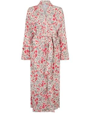 Lily and Lionel Neutrals Corina Kimono Style Jasmine Print Robe - Pink