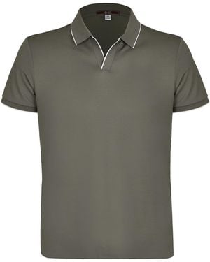 DAVID WEJ Marco V-Neck Polo Shirt - Green