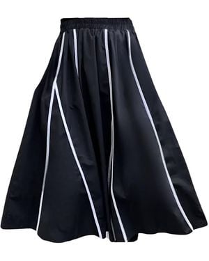 London Atelier Byproduct Full Skirt With Panels & Contrast Tape - Blue