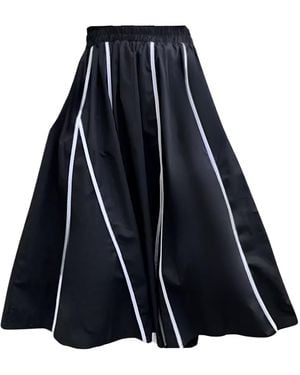 London Atelier Byproduct Full Skirt With Panels & Contrast Tape - Blue