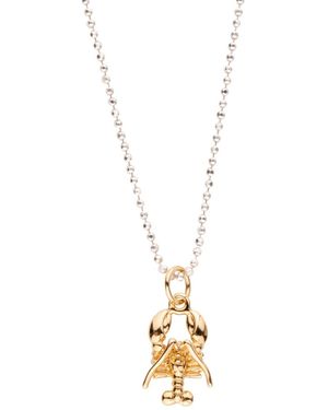 Oana Savu Chic Summer Handcrafted Lobster Pendant Necklace - Metallic