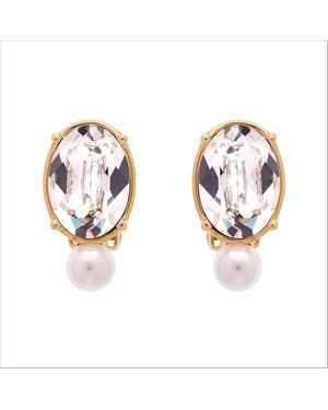 Emma Holland Jewellery Oval Maxima Pearl Clip Earrings - Metallic