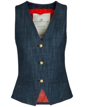 The Extreme Collection Fitted Denim Vest - Blue