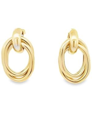 SHYMI Twisted Oval Drop Earrings - Metallic