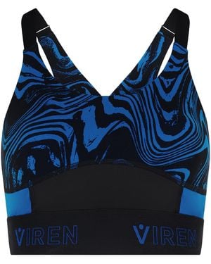 VIEREN Prowess Print Block Bra - Blue
