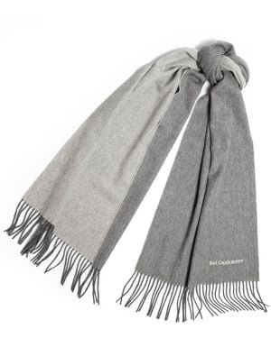 Bel Cashmere Double Face Cashmere Scarf And Cream - Gray