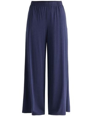 Paisie Wide Leg Lyocell Jersey Trousers - Blue