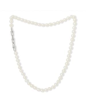 Pearls of the Orient Online Gratia Cultured Freshwater Pearl Necklace With Chunky Chain Feature - Metallic