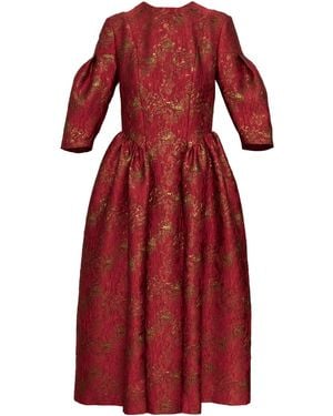 KAROLINA OZOLINSIUTE Auriel Brocade Party Dress - Red