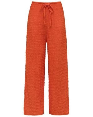 Montce Tangerine Drawstring Wide Leg Pant - Orange
