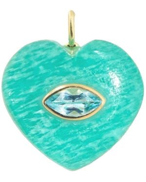KAMARIA Amazonite Gemstone Pendant With Topaz - Blue