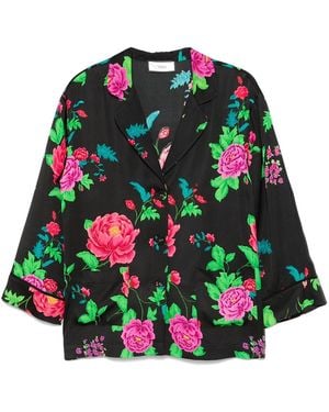 Nissa Printed Viscose Shirt - Green