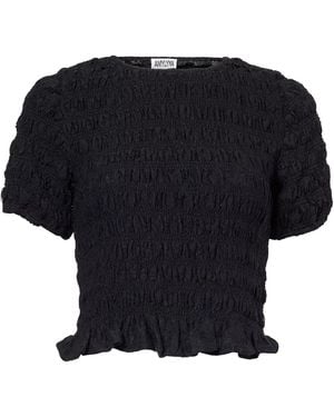 Amy Lynn Eliza Lace Shirred Top - Black