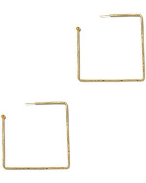 Jaredjamin Small Squaretastic Hoop Post Earrings - White