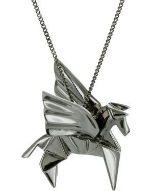 Origami Jewellery Pegazus Necklace Gun Metal - Black