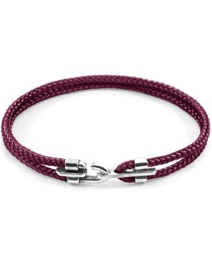 Anchor and Crew Aubergine Canterbury & Rope Bracelet - Purple
