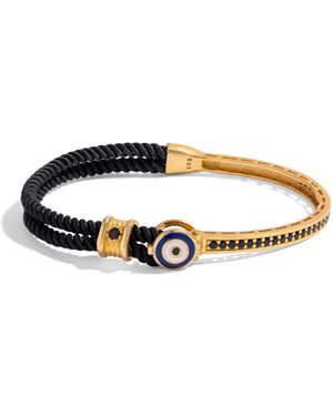 Ebru Jewelry Guardian Evil Eye Cord Bracelet - Metallic