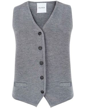 SALANIDA Galante Knitted 100% Merino Waistcoat - Grey