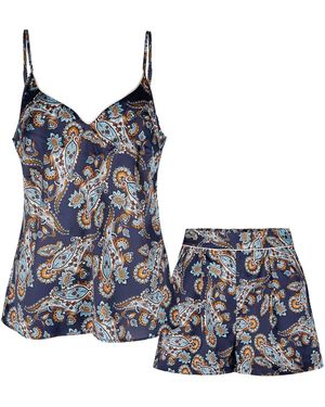 Oh!Zuza Neutrals Silk Short Pyjama Set - Blue
