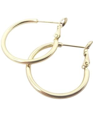 Harfi Stylish 25Mm Round Plated Hoop Earrings - Metallic