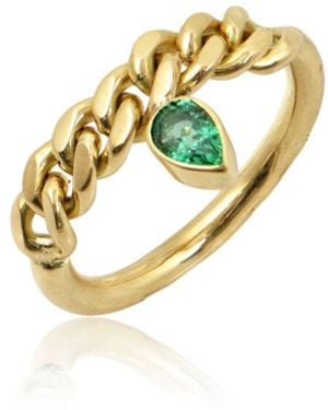 Alexia Gryllaki Emerald Curb Chain Ring - Metallic