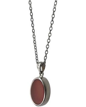Fi Collection Sterling Carnelian Necklace - White