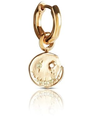 Kasun Smile Hoop Earrings – August – Peridot – Plated - Metallic