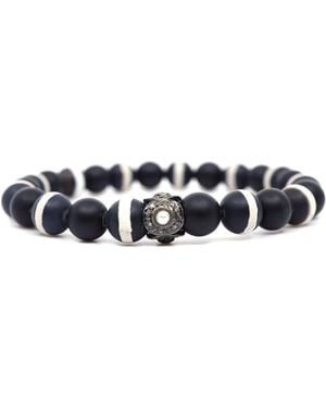 Shar Oke Onyx & Tibetan Agate Bracelet - Blue
