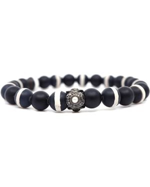 Shar Oke Onyx & Tibetan Agate Bracelet - Blue