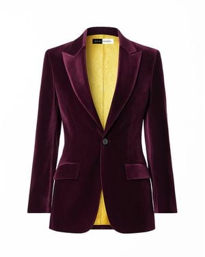 Richa Sharma Imperial Amethyst Tailored Velvet Blazer - Purple