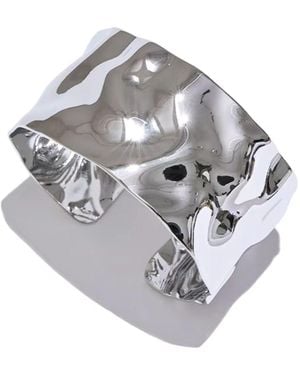 Olivia Le Rhea Hammered Open Cuff Bracelet - Metallic