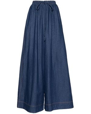 Ofuure Denim Pinstripe Amara Pants - Blue
