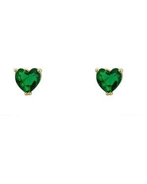 LÁTELITA London Asscher Cut Heart Stud Earrings Emerald - Black